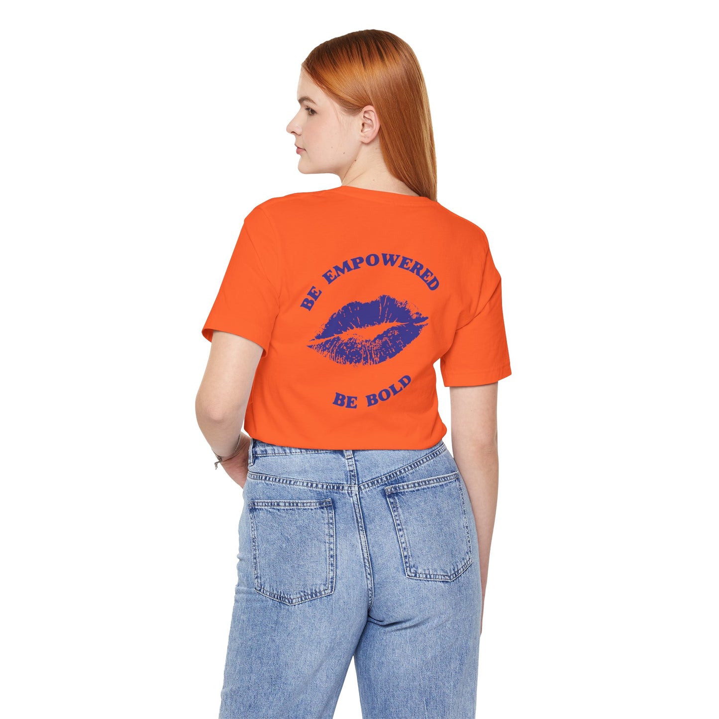 Be Empowered Bold Lipstick Tee Blue
