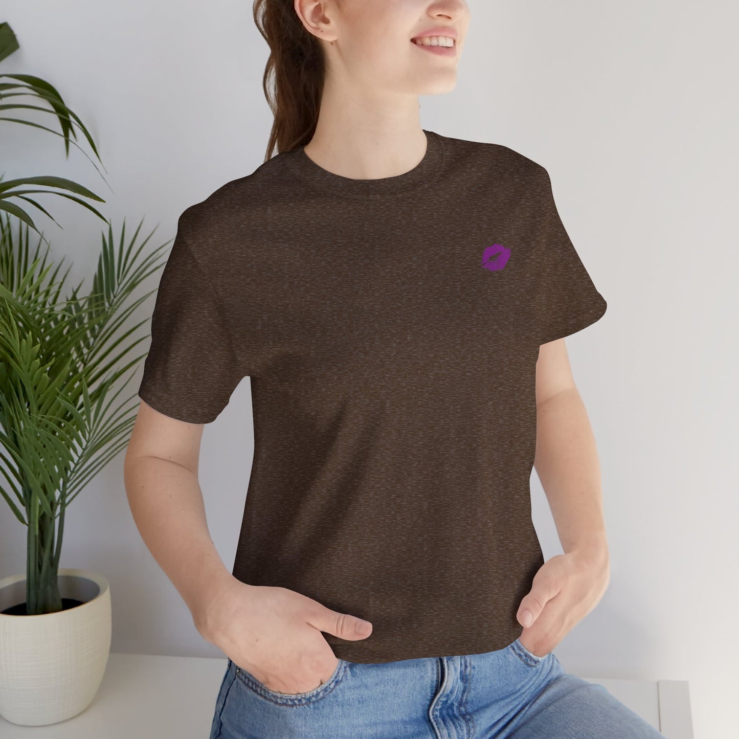 Be Empowered Be Bold Lipstick Tee Purple