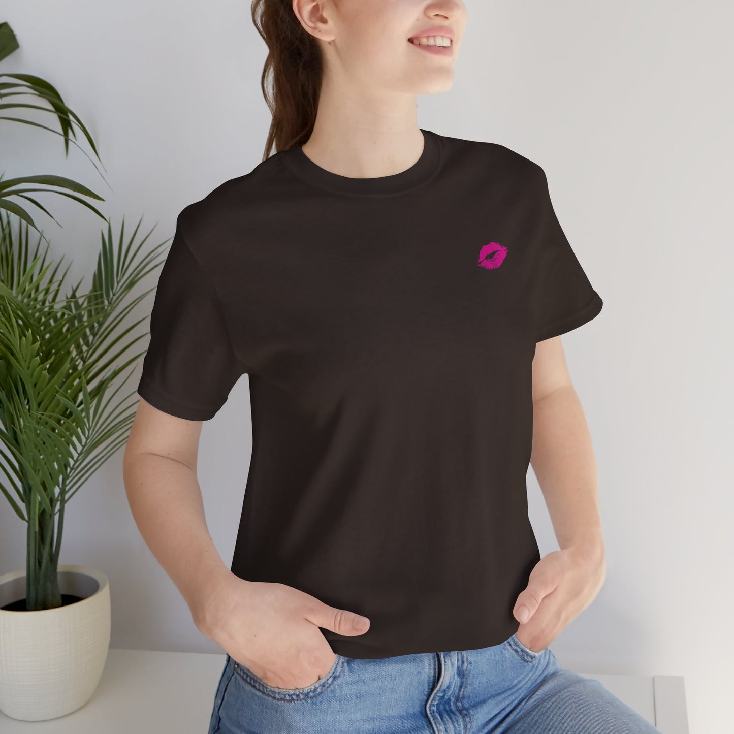 Be Empowered Be Bold Lipstick Tee Fuchsia