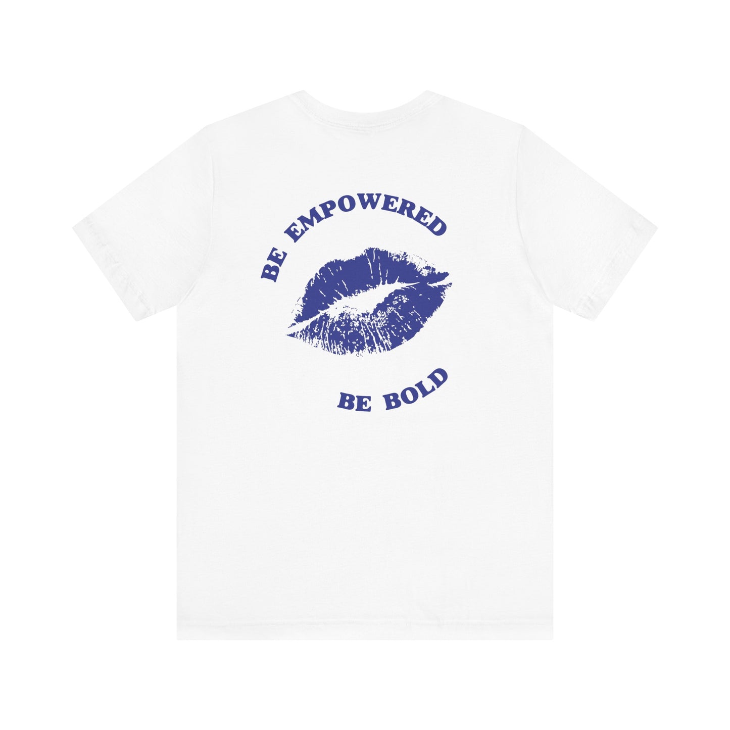 Be Empowered Bold Lipstick Tee Blue