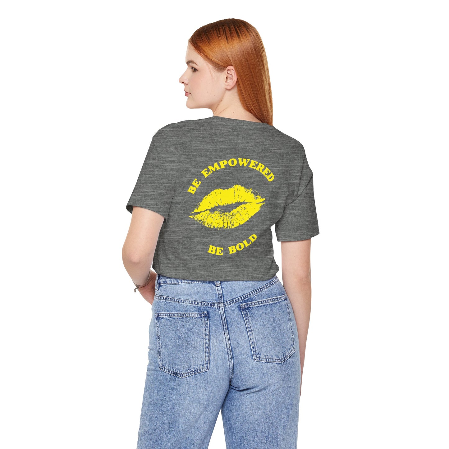 Be Empowered Be Bold Lipstick Tee Yellow