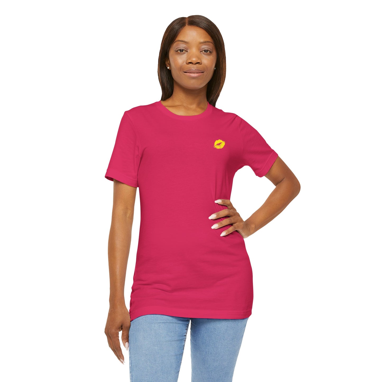 Be Empowered Be Bold Lipstick Tee Yellow