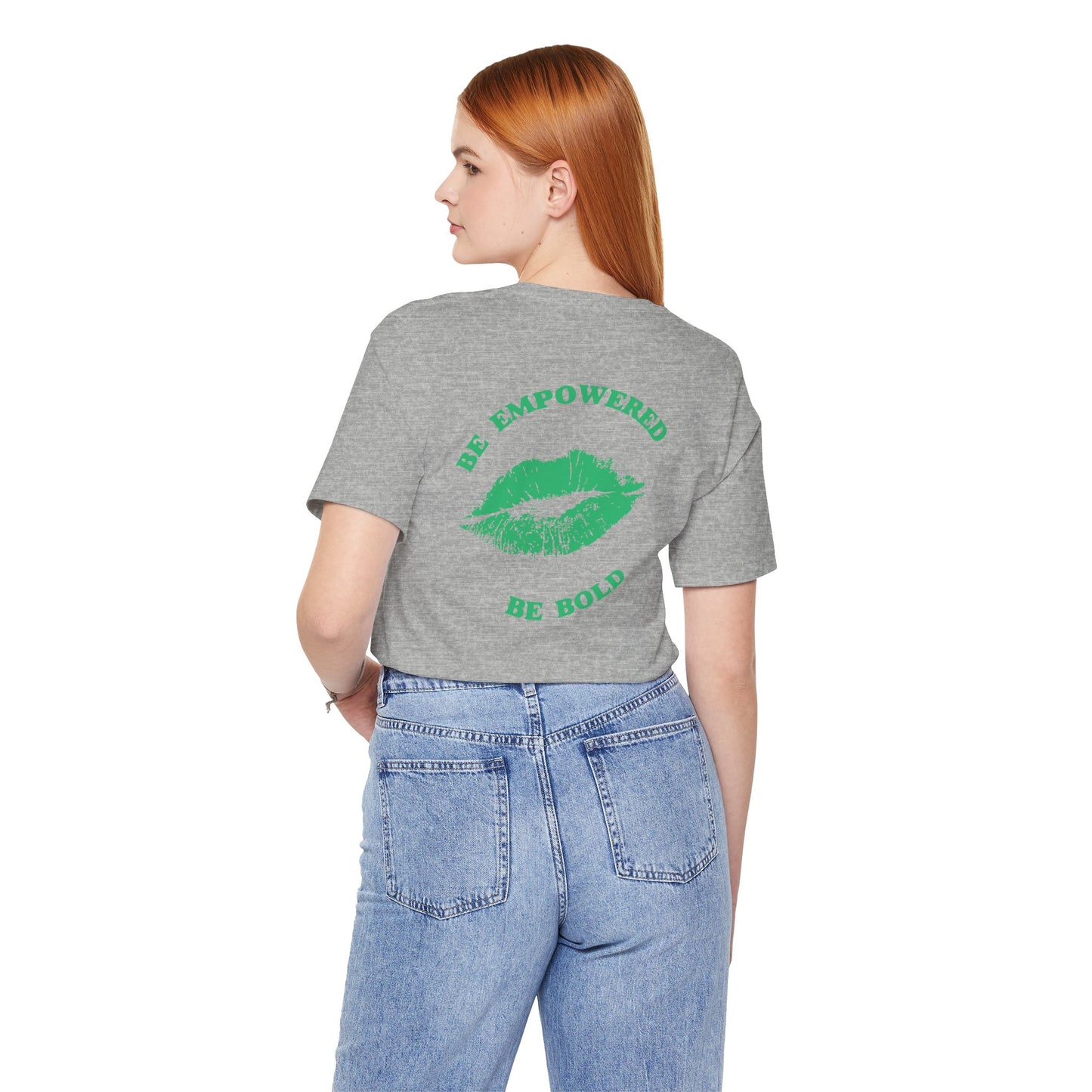 Be Empowered Be Bold Lipstick Tee Green
