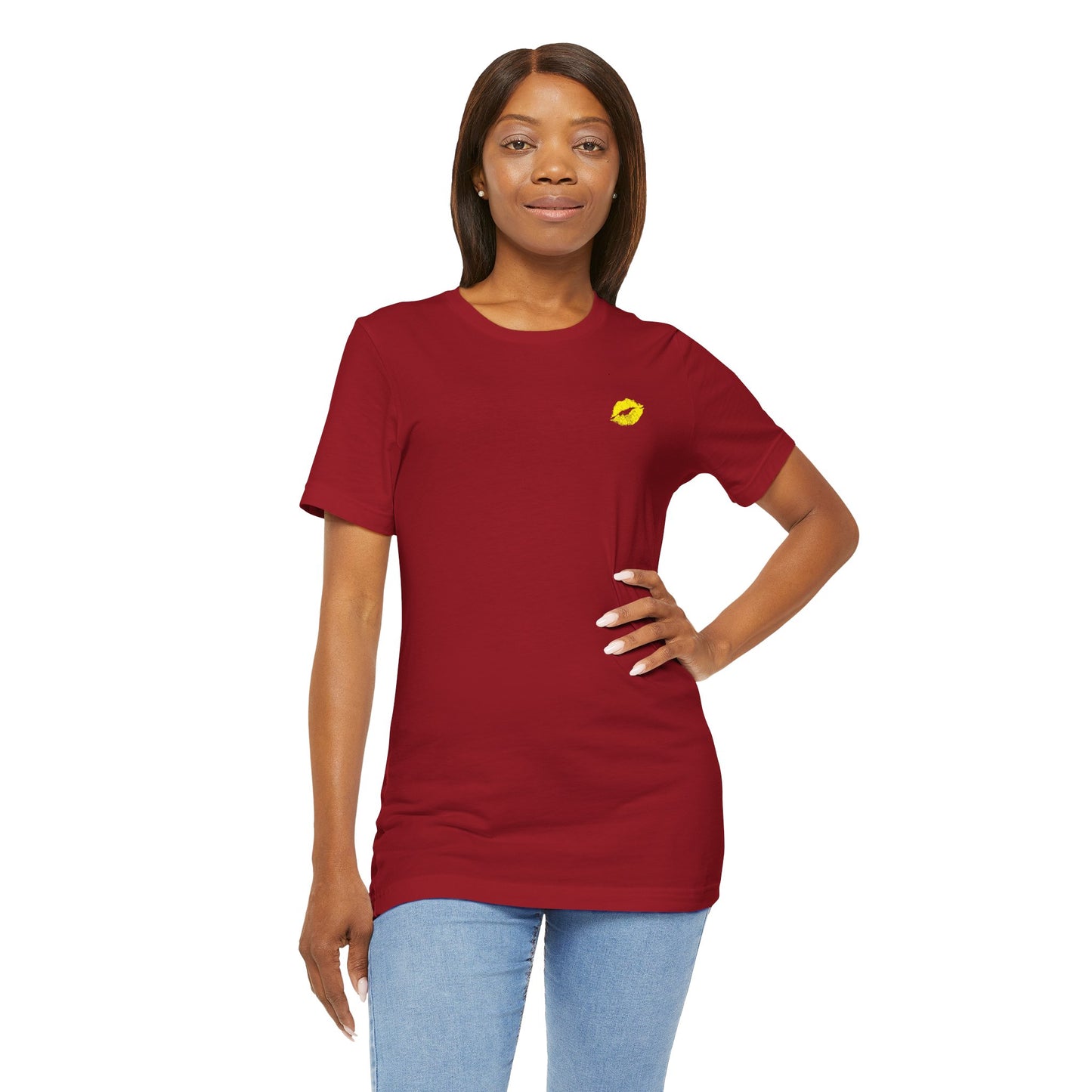 Be Empowered Be Bold Lipstick Tee Yellow