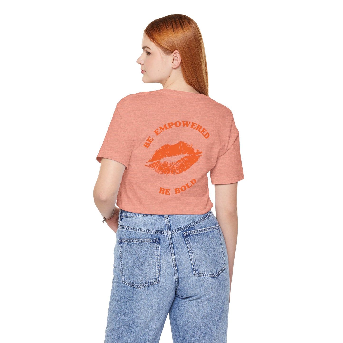 Be Empowered Be Bold Lipstick Tee Orange
