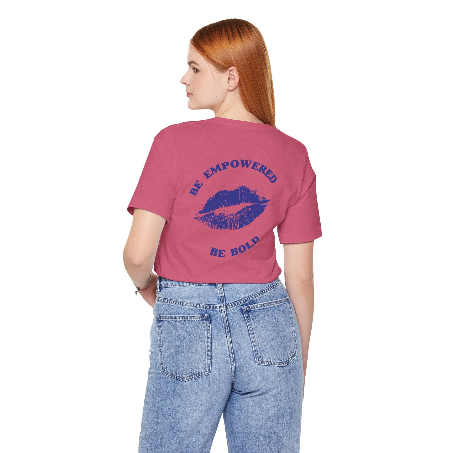 Be Empowered Bold Lipstick Tee Blue