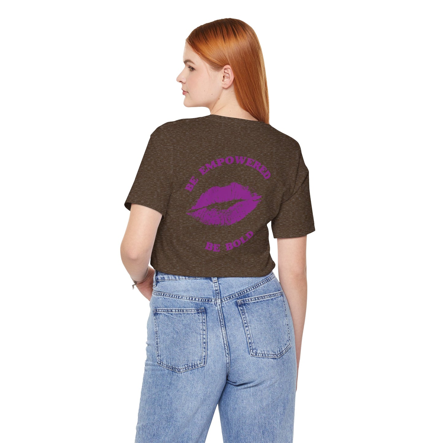 Be Empowered Be Bold Lipstick Tee Purple