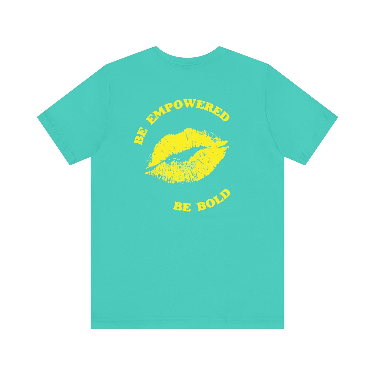 Be Empowered Be Bold Lipstick Tee Yellow