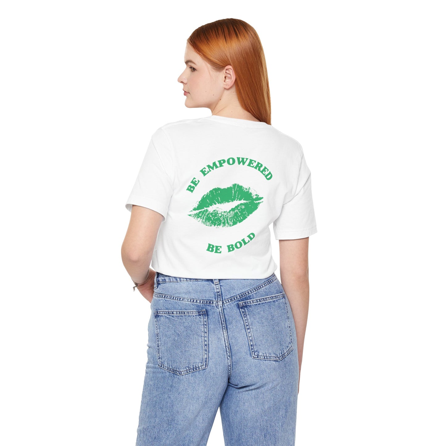 Be Empowered Be Bold Lipstick Tee Green