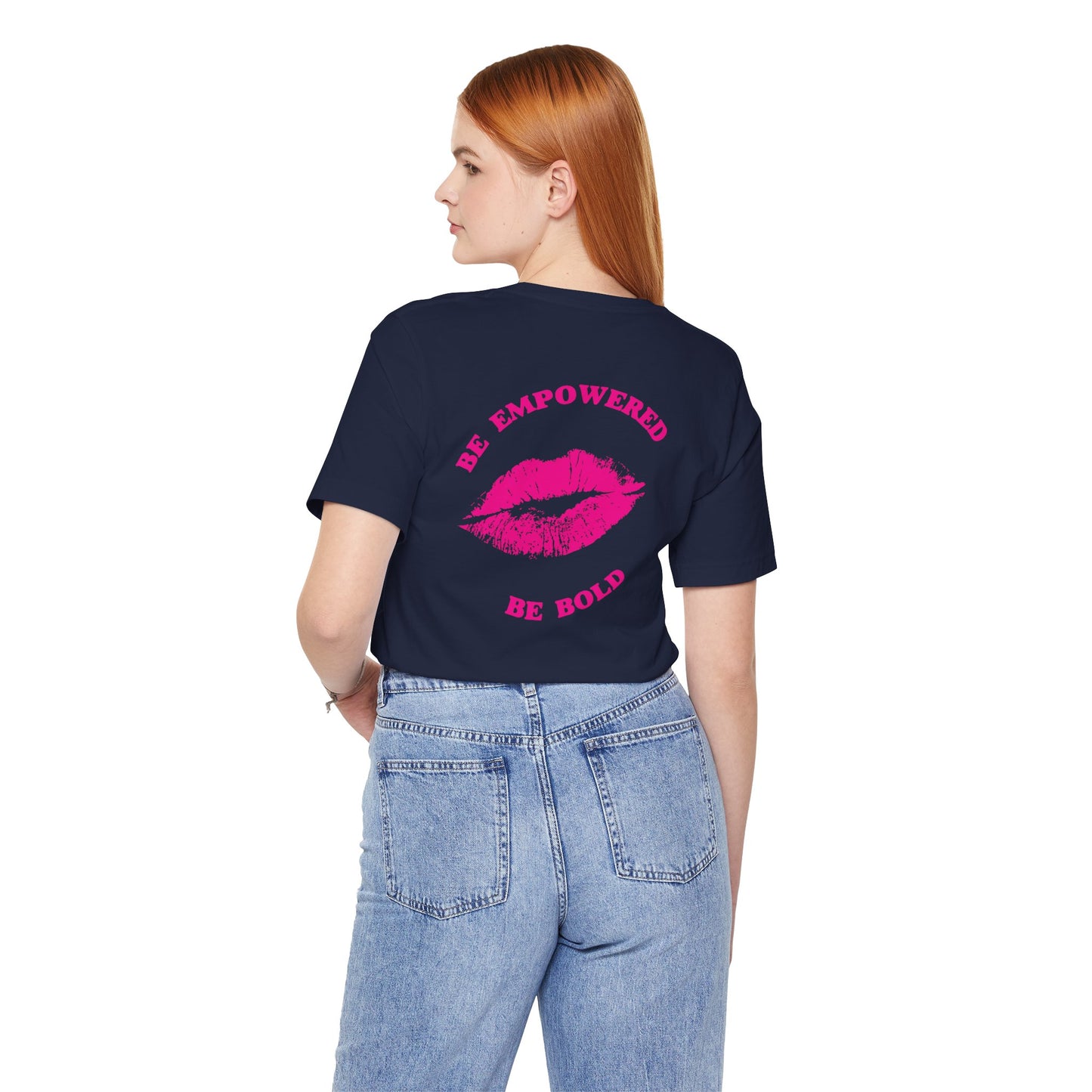 Be Empowered Be Bold Lipstick Tee Pink