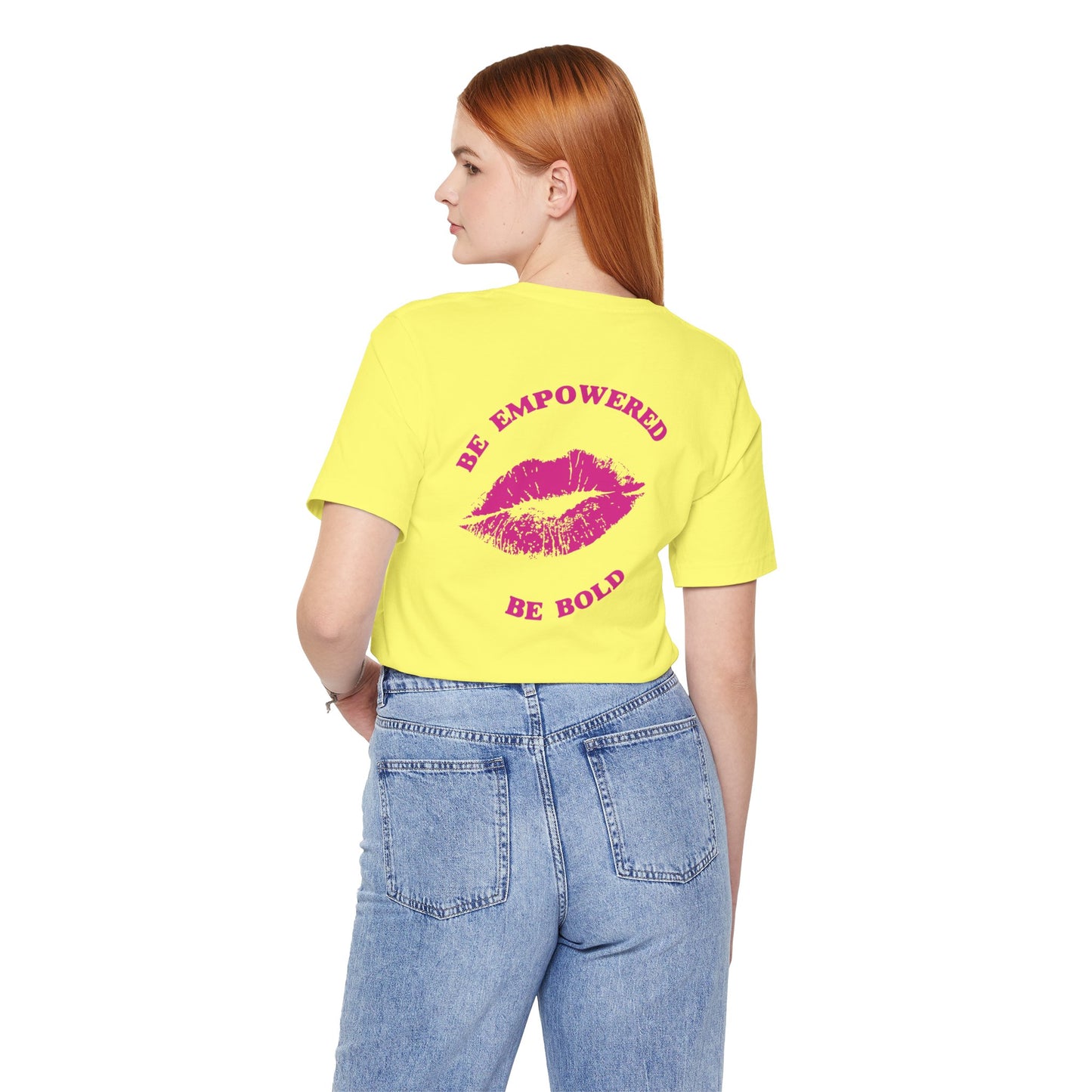Be Empowered Be Bold Lipstick Tee Fuchsia