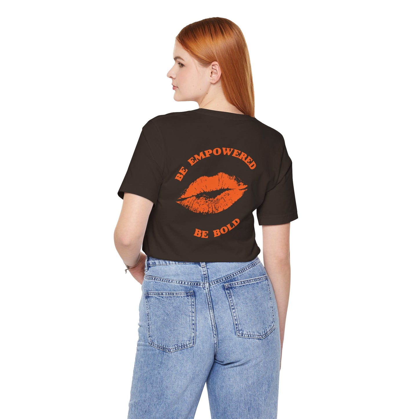 Be Empowered Be Bold Lipstick Tee Orange
