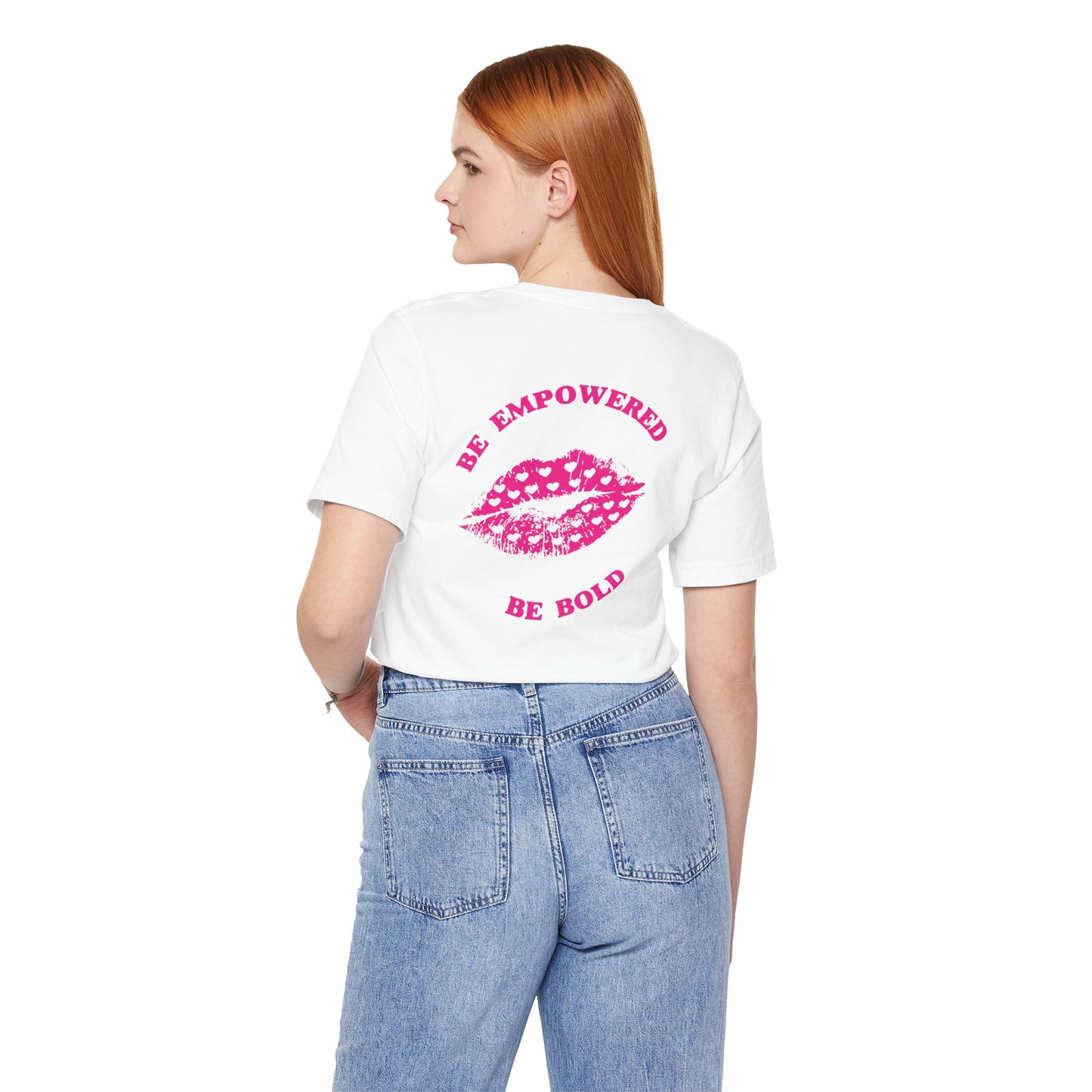 Be Empowered Be Bold Lipstick Tee Hearts