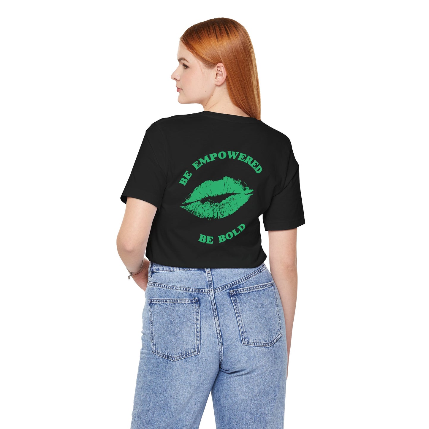 Be Empowered Be Bold Lipstick Tee Green
