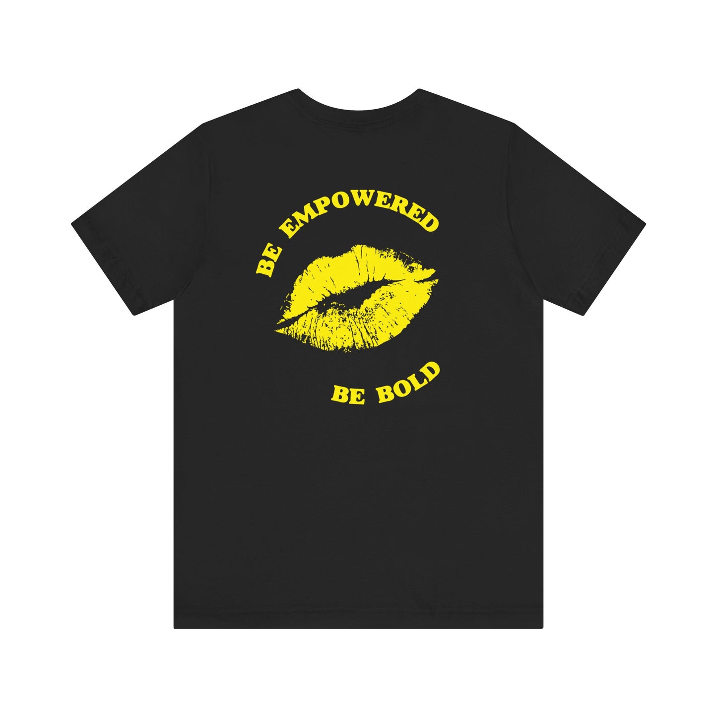 Be Empowered Be Bold Lipstick Tee Yellow
