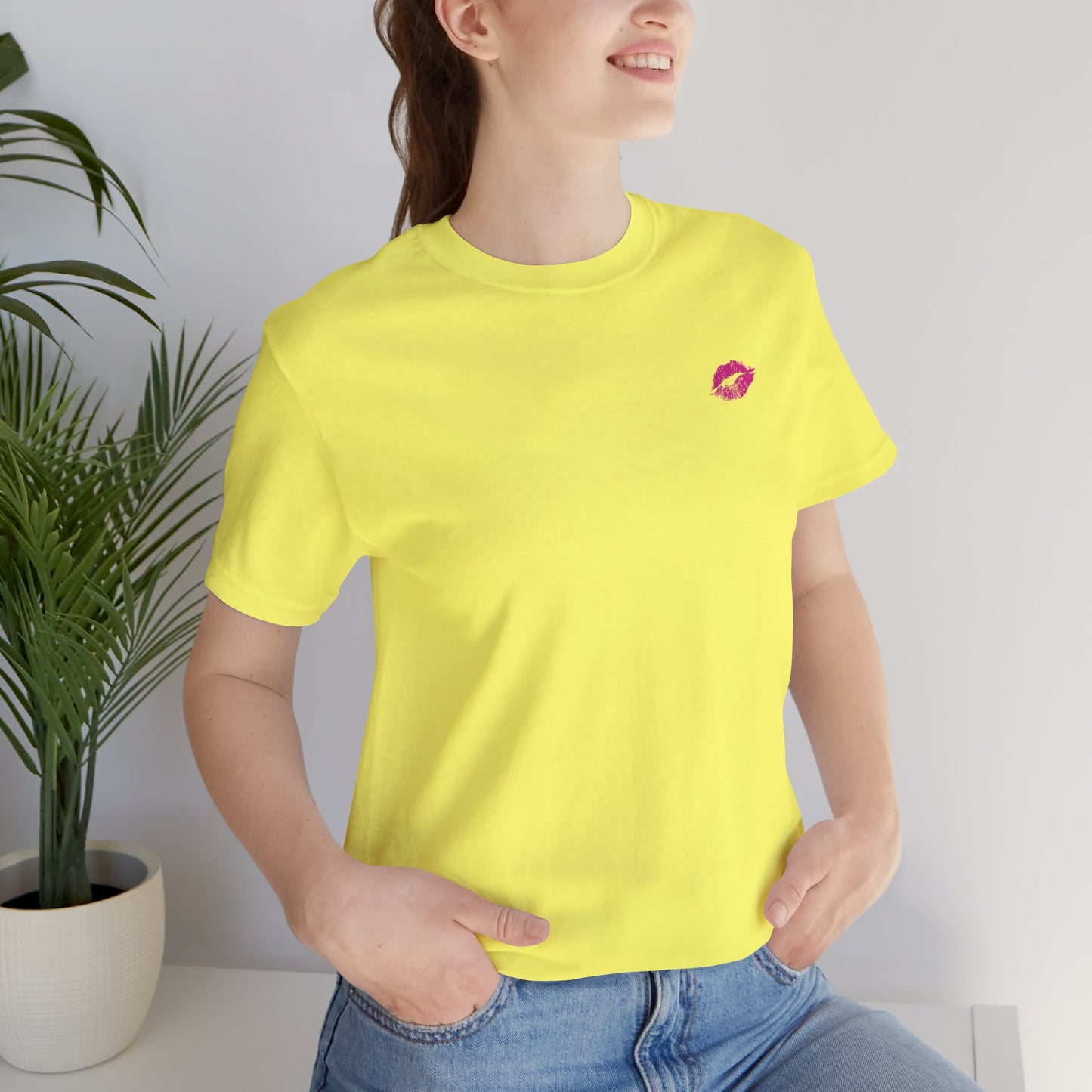 Be Empowered Be Bold Lipstick Tee Fuchsia
