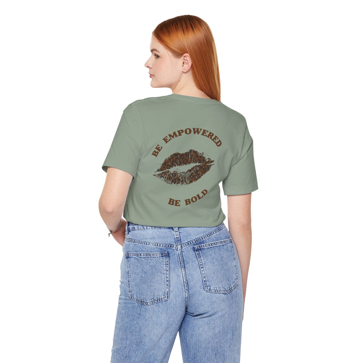 Be Empowered Be Bold Lipstick Tee Leopard
