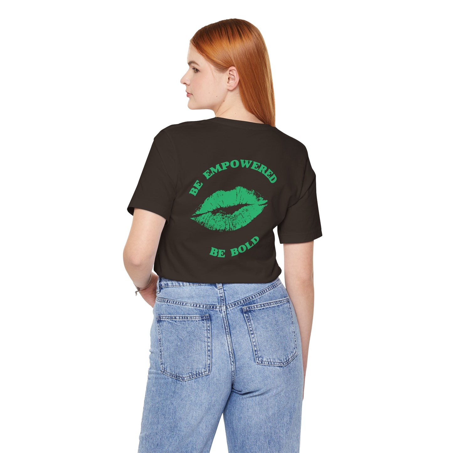Be Empowered Be Bold Lipstick Tee Green