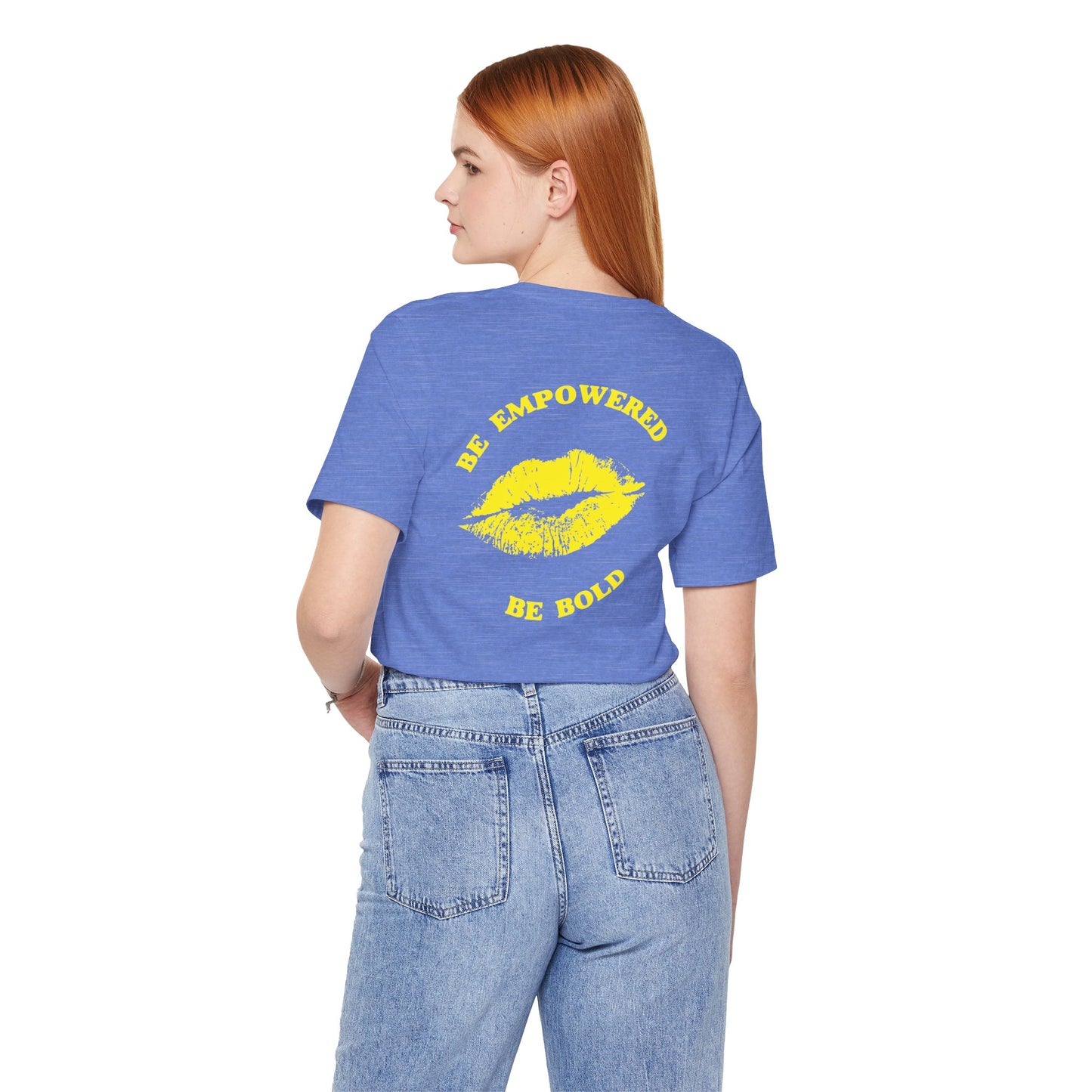 Be Empowered Be Bold Lipstick Tee Yellow