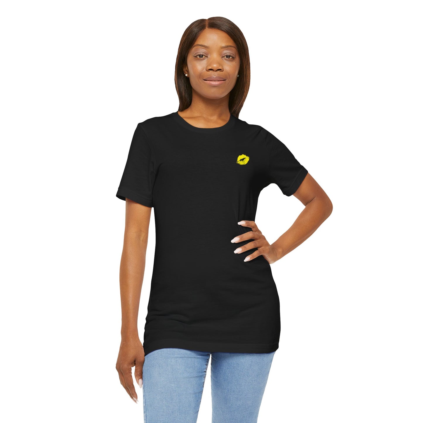 Be Empowered Be Bold Lipstick Tee Yellow