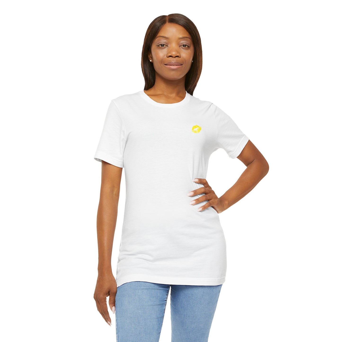Be Empowered Be Bold Lipstick Tee Yellow