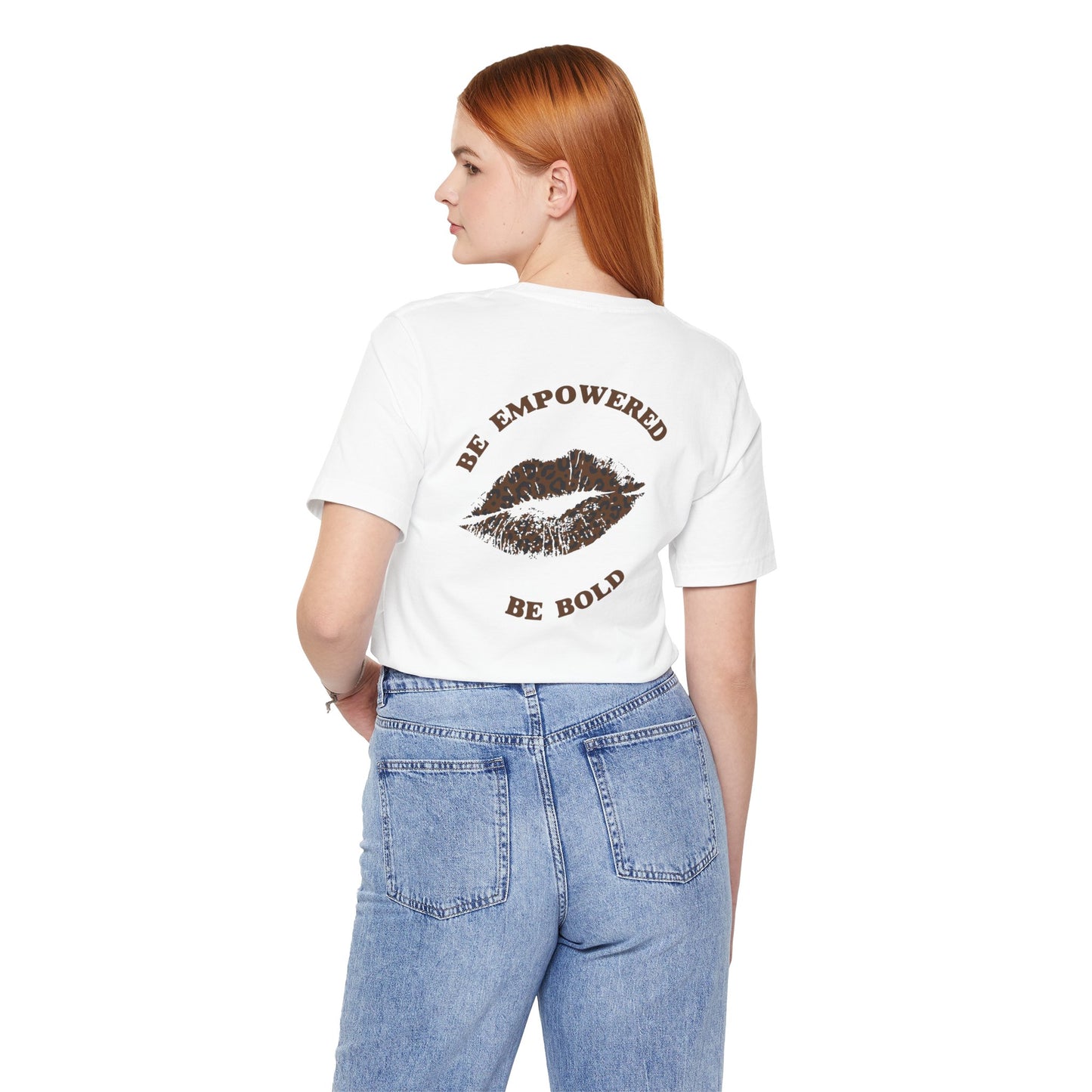 Be Empowered Be Bold Lipstick Tee Leopard