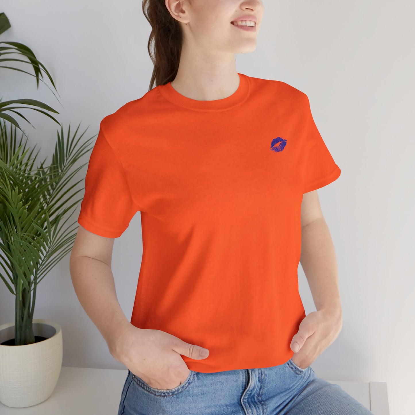 Be Empowered Bold Lipstick Tee Blue