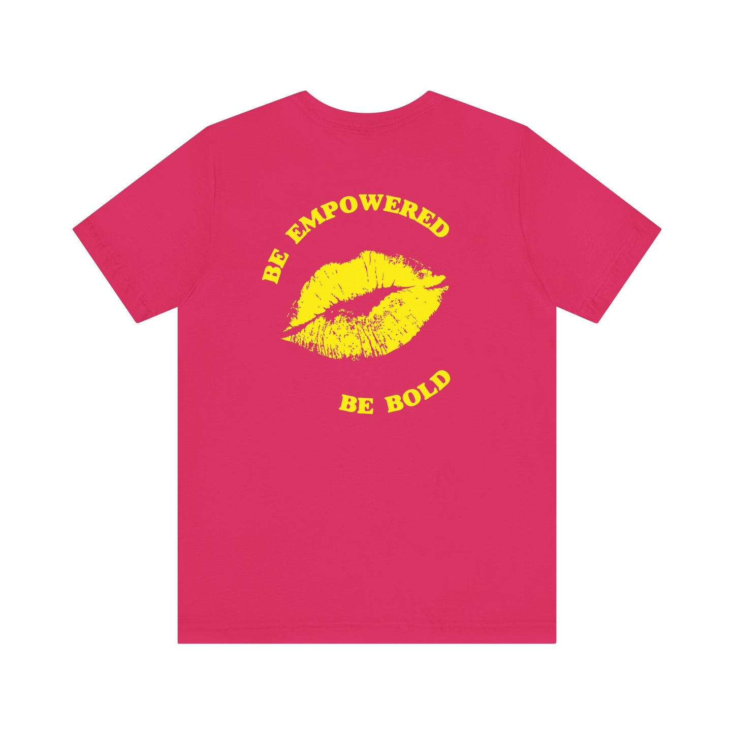Be Empowered Be Bold Lipstick Tee Yellow