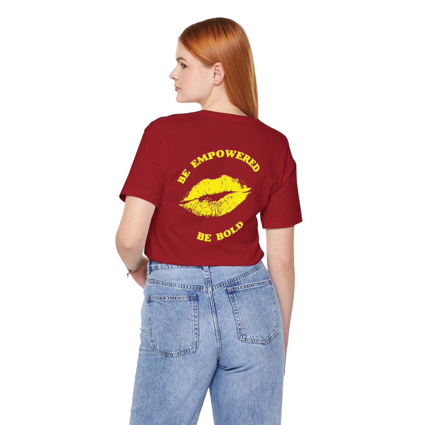 Be Empowered Be Bold Lipstick Tee Yellow