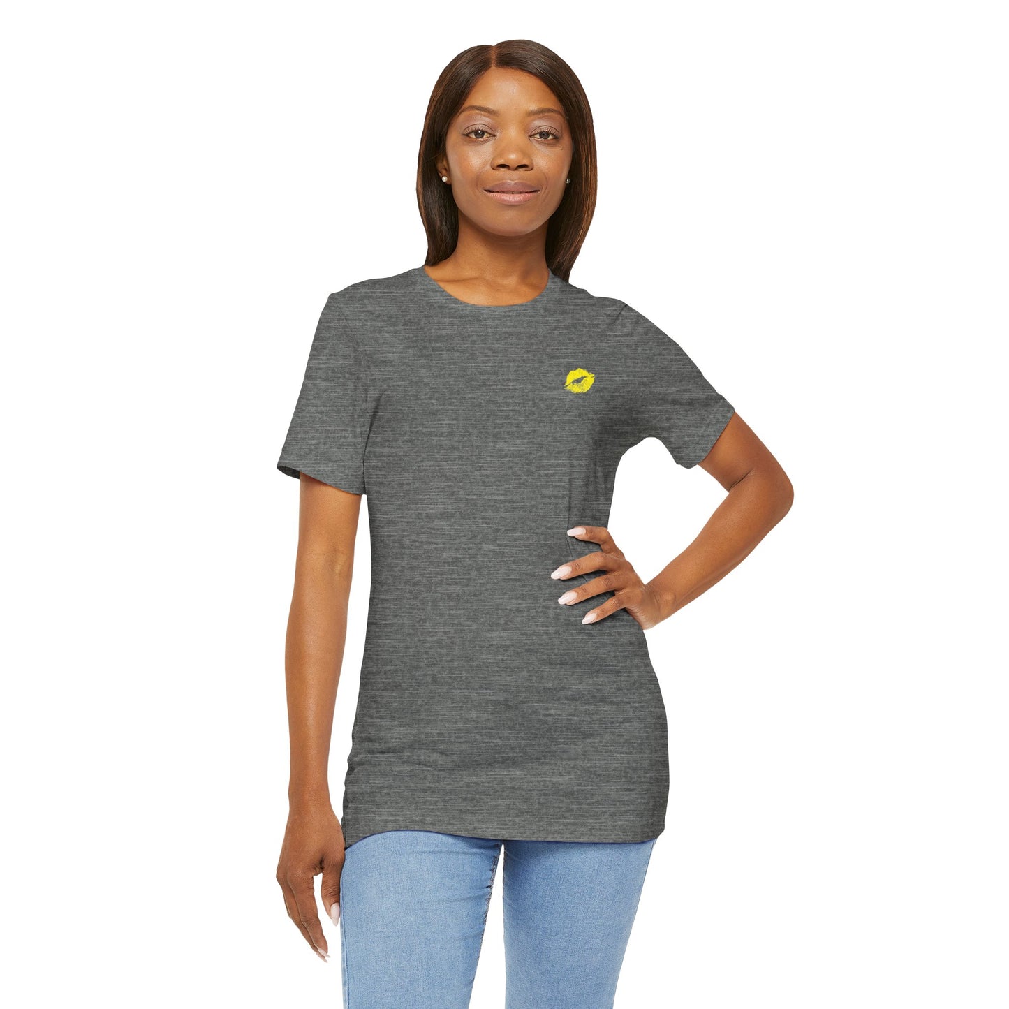 Be Empowered Be Bold Lipstick Tee Yellow