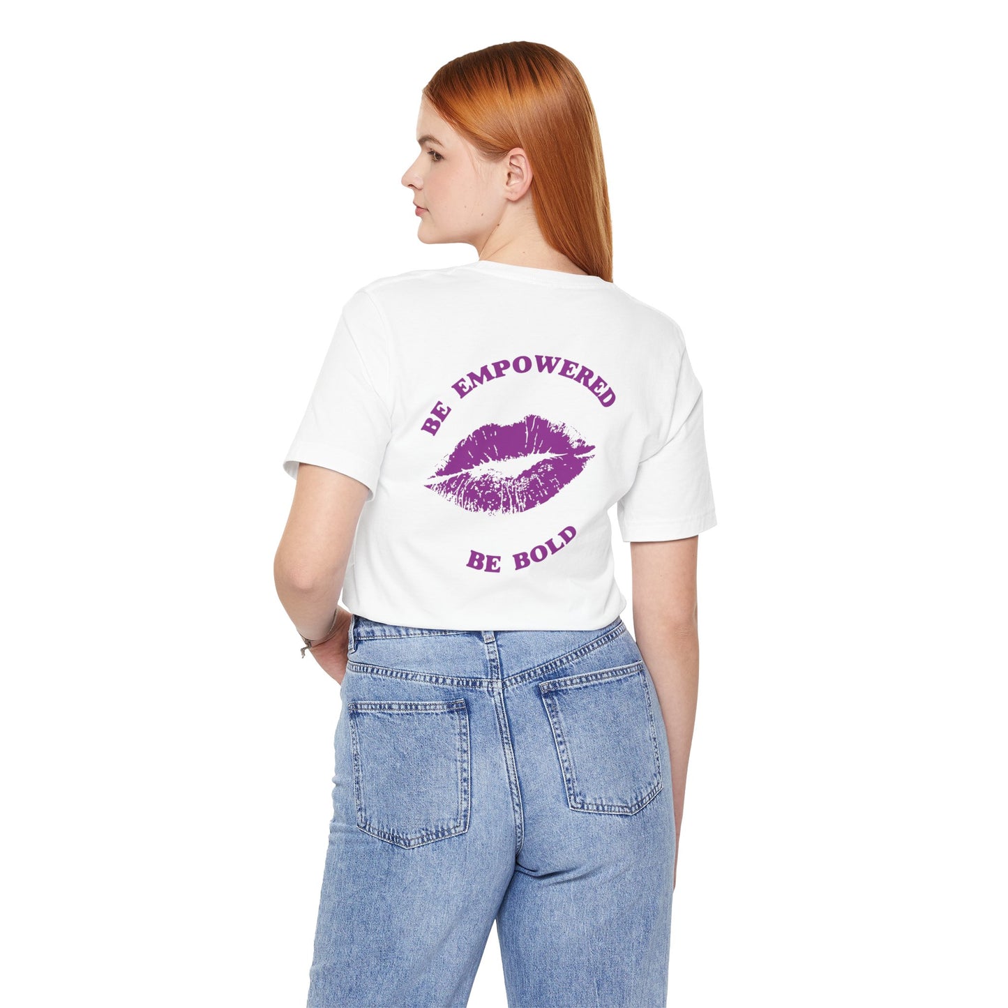 Be Empowered Be Bold Lipstick Tee Purple