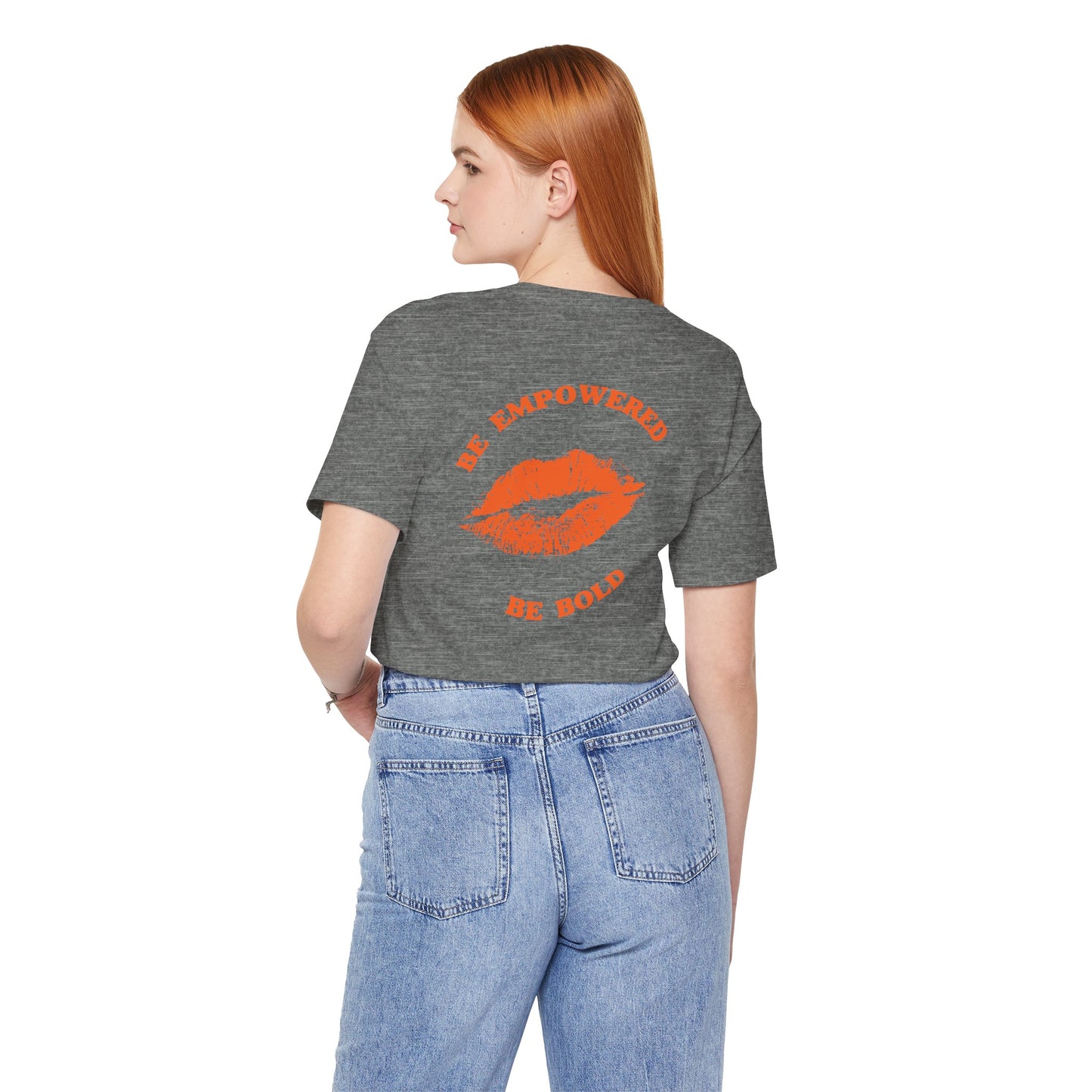 Be Empowered Be Bold Lipstick Tee Orange