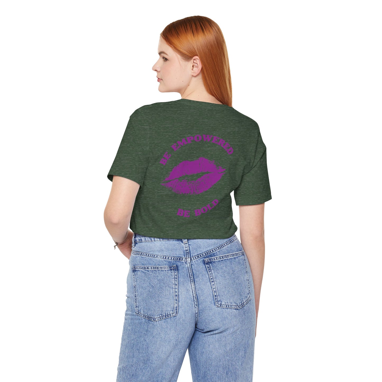 Be Empowered Be Bold Lipstick Tee Purple
