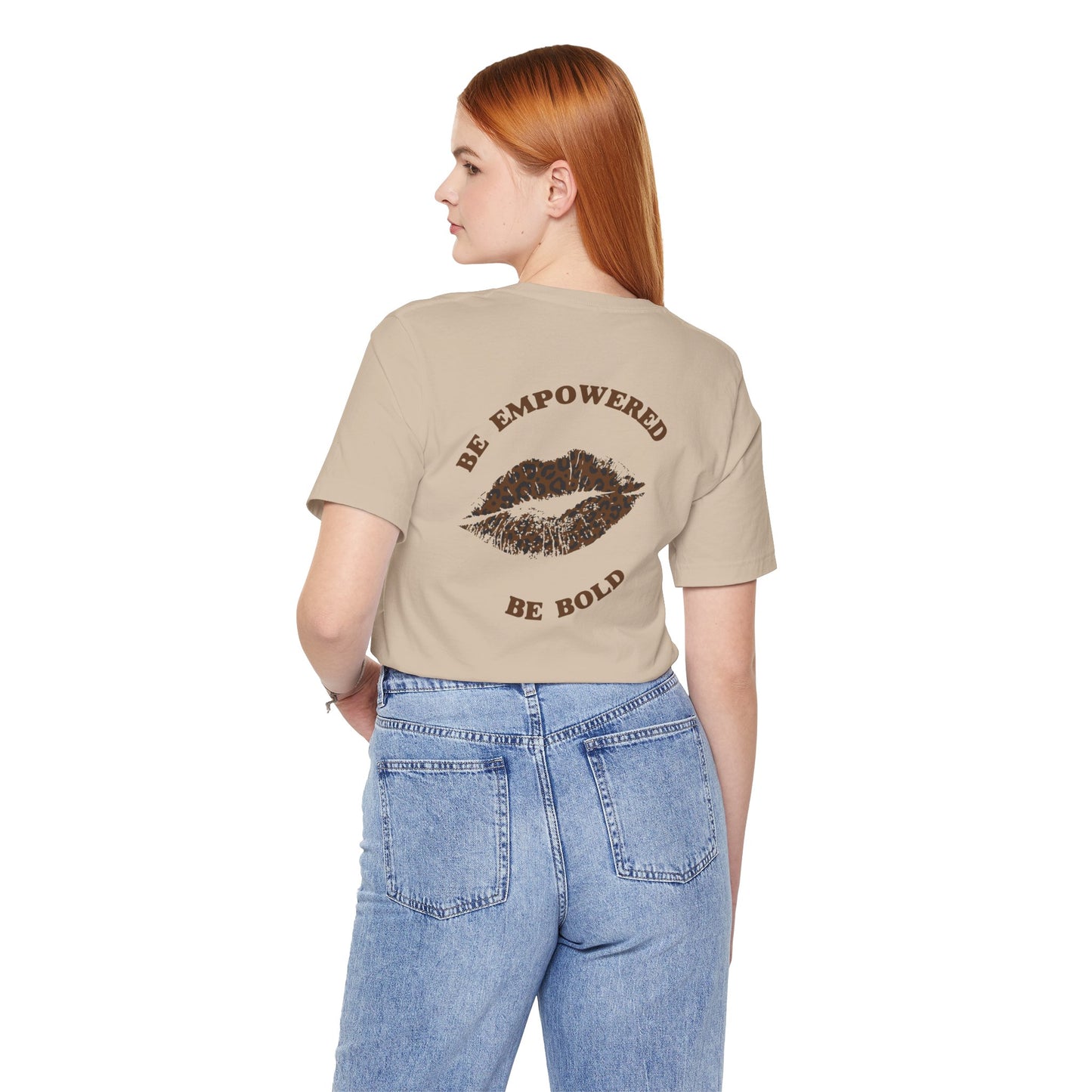 Be Empowered Be Bold Lipstick Tee Leopard