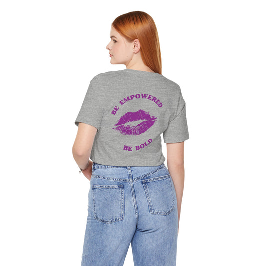 Be Empowered Be Bold Lipstick Tee Purple