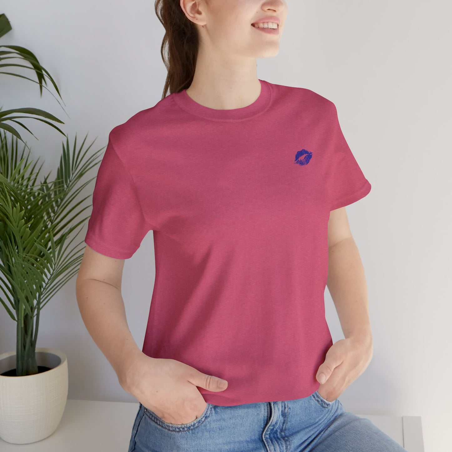 Be Empowered Bold Lipstick Tee Blue