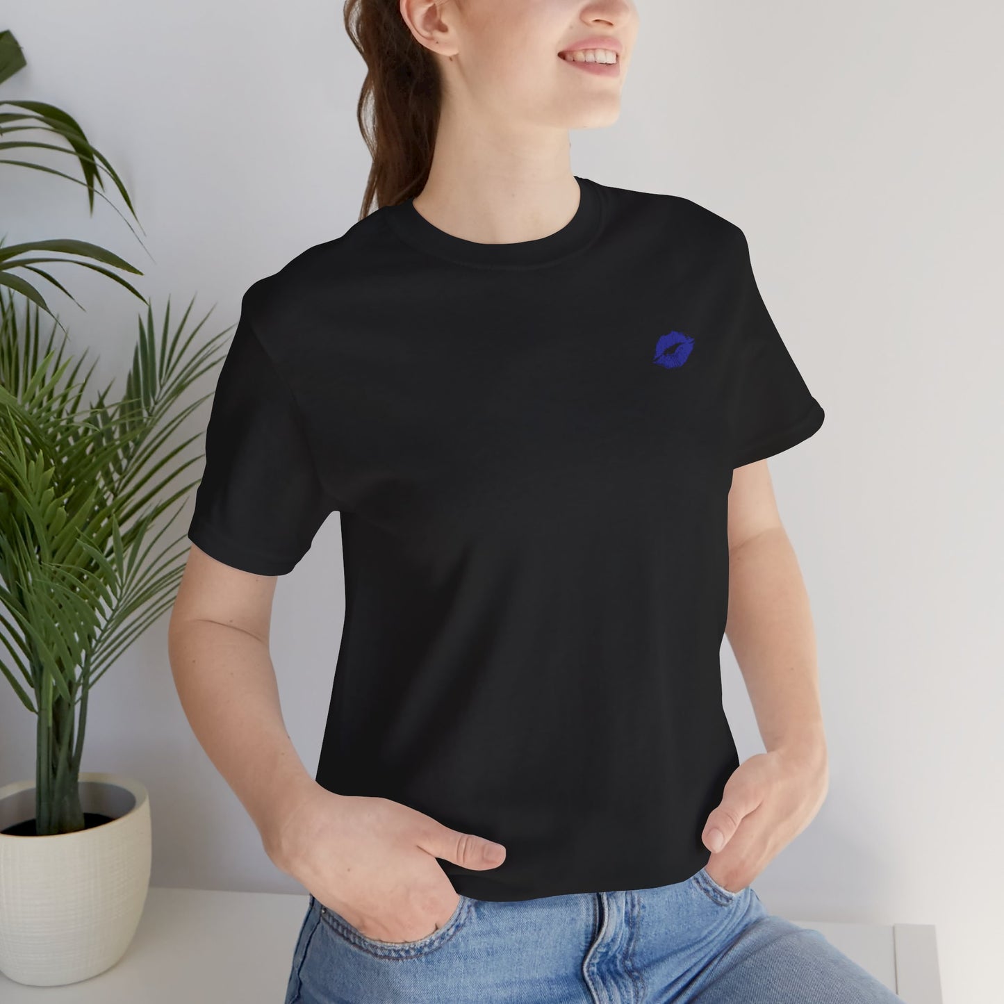 Be Empowered Bold Lipstick Tee Blue