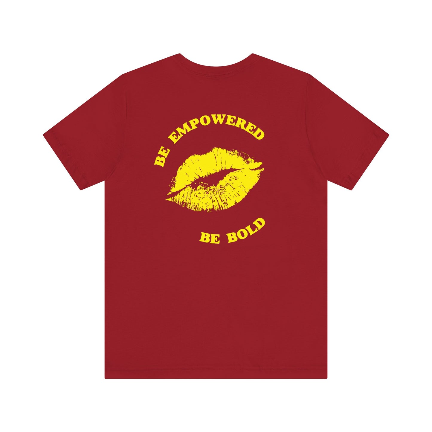 Be Empowered Be Bold Lipstick Tee Yellow