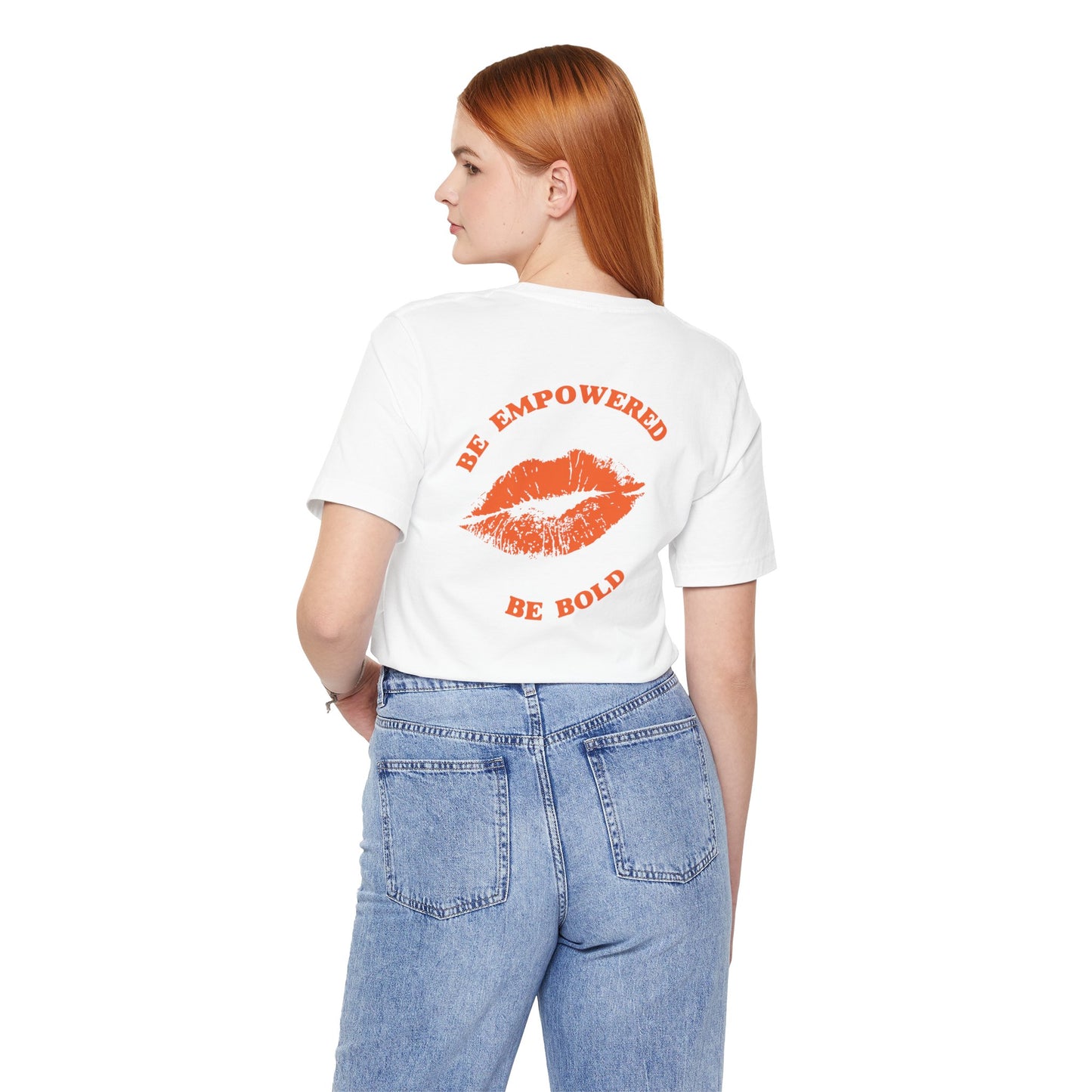 Be Empowered Be Bold Lipstick Tee Orange