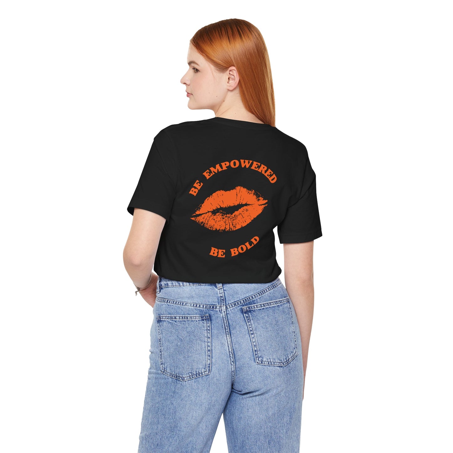 Be Empowered Be Bold Lipstick Tee Orange