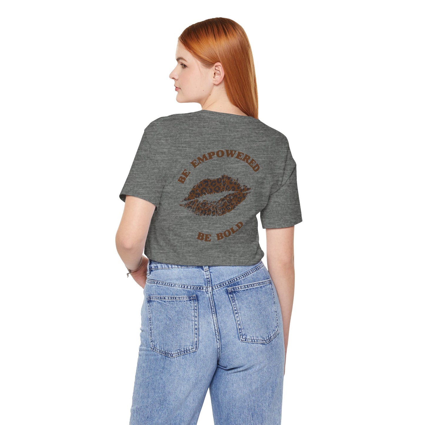 Be Empowered Be Bold Lipstick Tee Leopard
