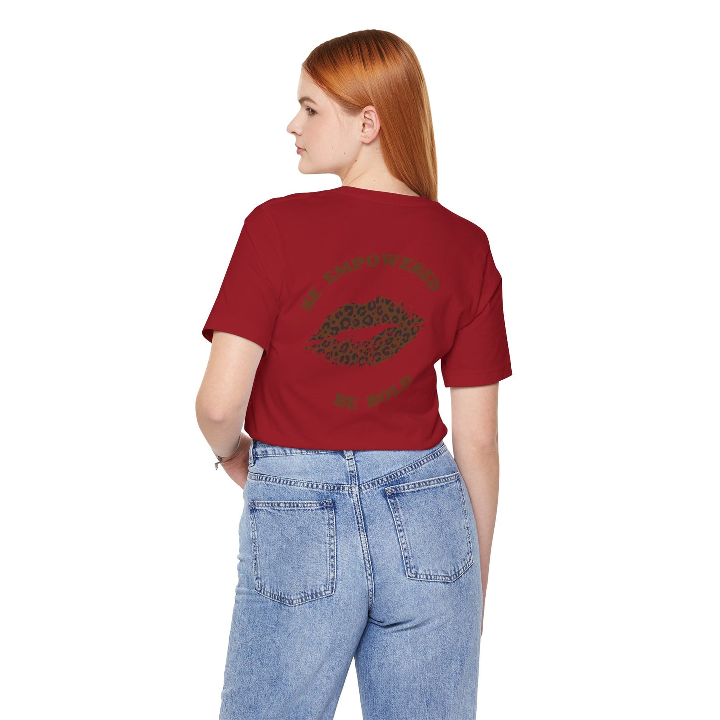 Be Empowered Be Bold Lipstick Tee Leopard
