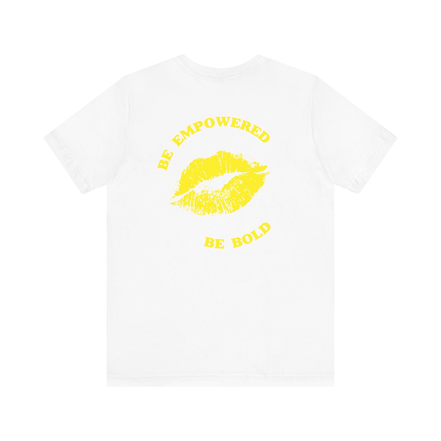 Be Empowered Be Bold Lipstick Tee Yellow