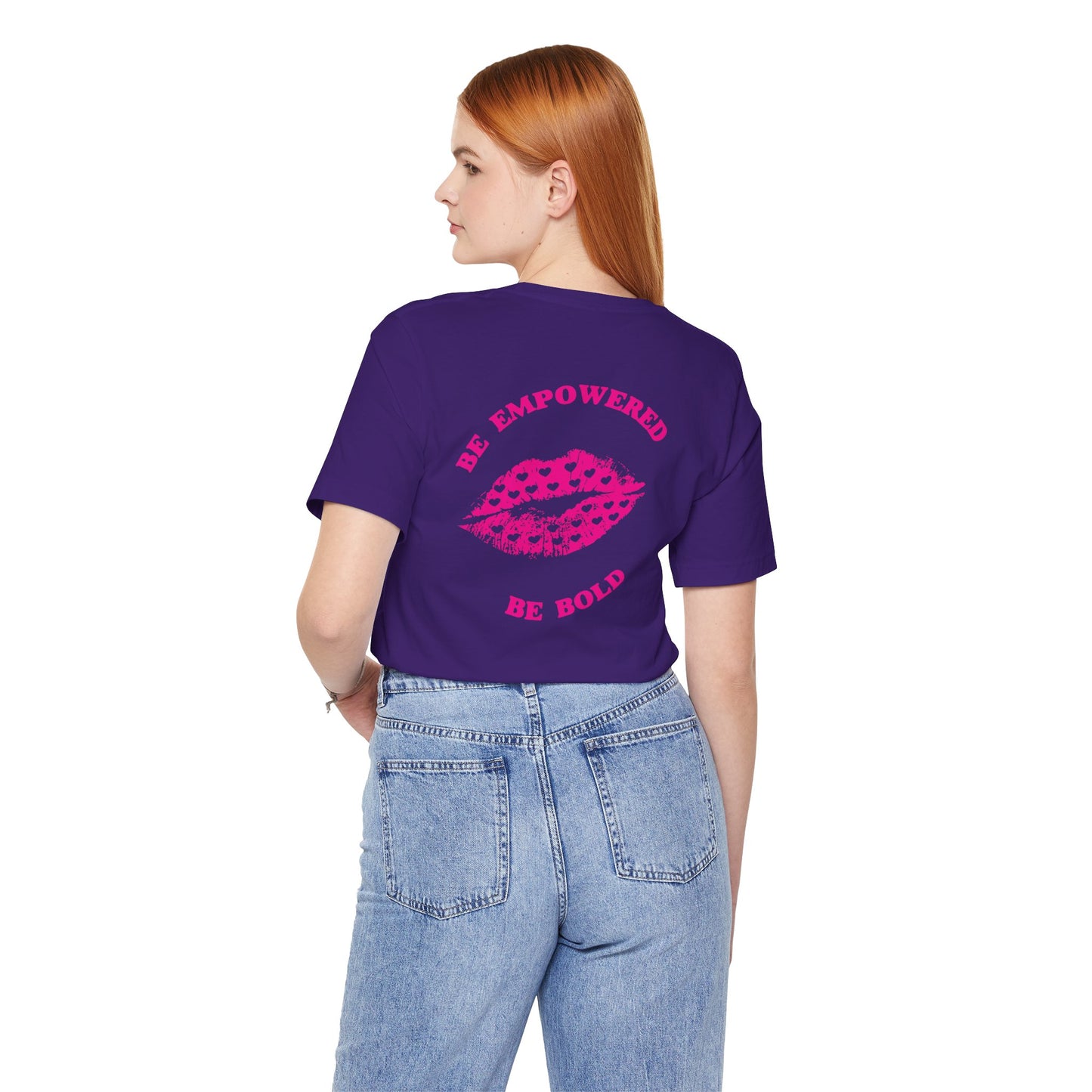 Be Empowered Be Bold Lipstick Tee Hearts