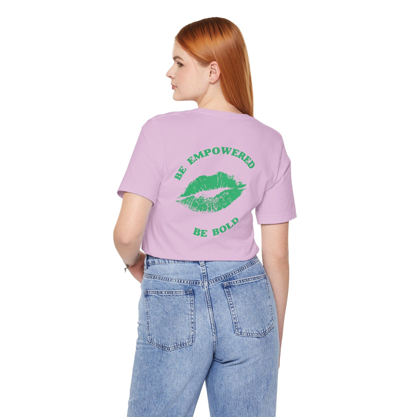 Be Empowered Be Bold Lipstick Tee Green