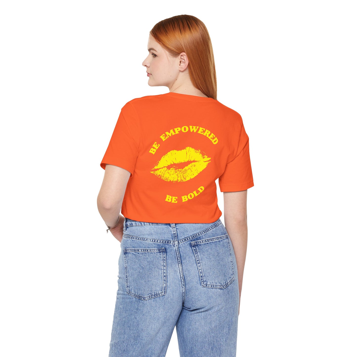 Be Empowered Be Bold Lipstick Tee Yellow